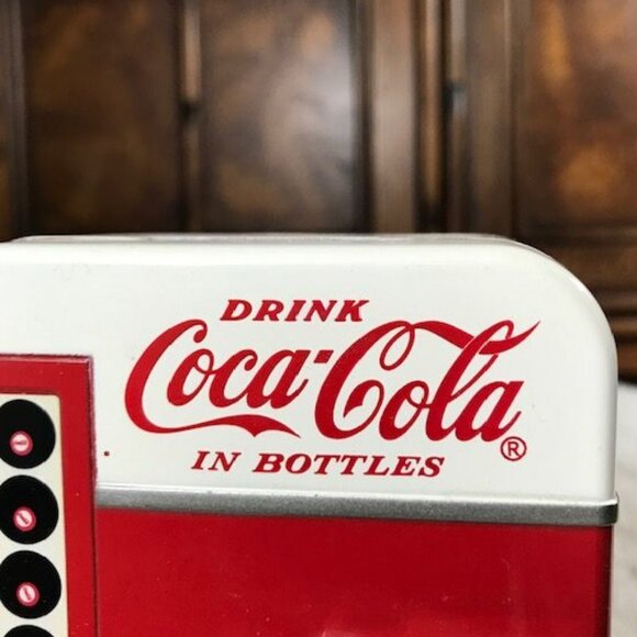 NWOT Vintage Coca-Cola Vending Machine Metal Coin Bank - Picture 5 of 11